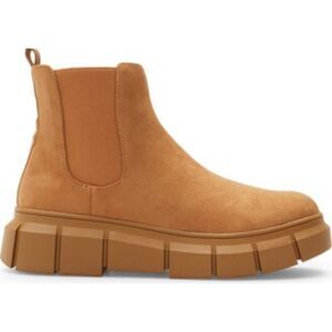 BP Chelsea Boots Nya Faux Suede Tan Size 10 Lug Sole Pull On Ankle Booties